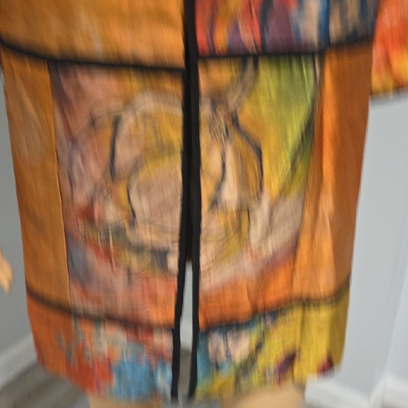 Soft Surroundings Vibrant Orange and Blue Tunic - Picture 3 of 9